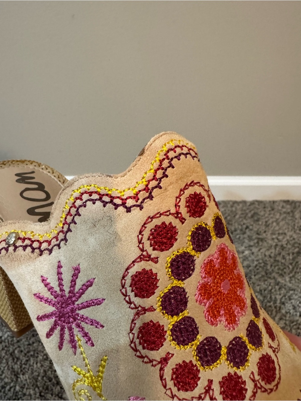 Sam Edelman Embroidered Block Heels - Picture 8 of 8